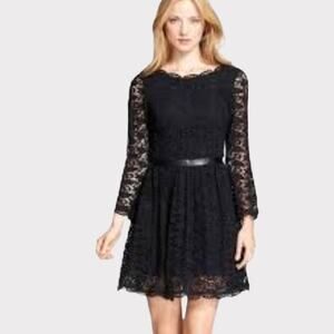 SALE! Joie Black Cotton Lace  Fit & Flare Dress S